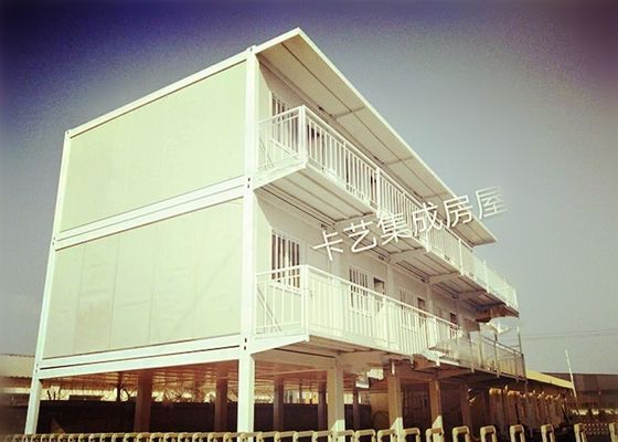 China Bright Metal Shipping Container Houses With 6 Double Beds For Factory Workers factory