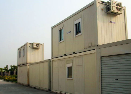 China Double - Deck Combined Container White Color Steel Door PVC Window With Bathroom factory