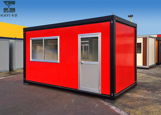 China Red Flat Pack Container House , Single Container House For Living / Administration factory