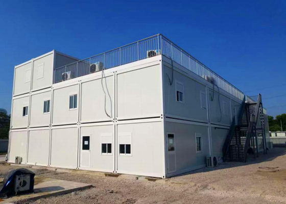 China Three Layers Storage Container Houses , Cargo Storage Containers With Open Balcony factory