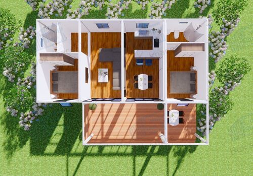 Latest company news about #Weekly design 3#  12*9m, 2 bedrooms container house, 99 square meters(1065 square feets)