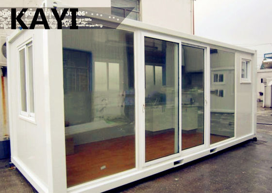 China Charming Steady Mobile Container House Red Floor Panel PVC Window With Decoration supplier