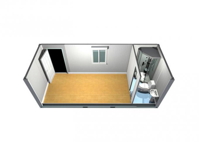 Temporary Residence Modular Container House Steel Door With Sanitary Facilities