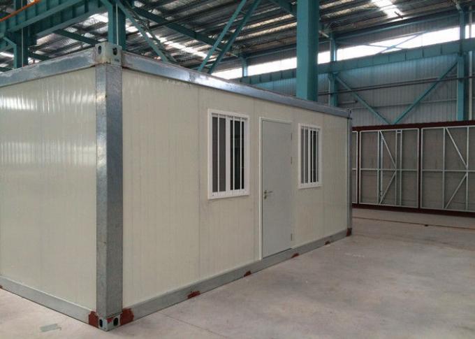 Stable Prefabricated Container Homes Sliding Window With Light Gray PVC Flooring
