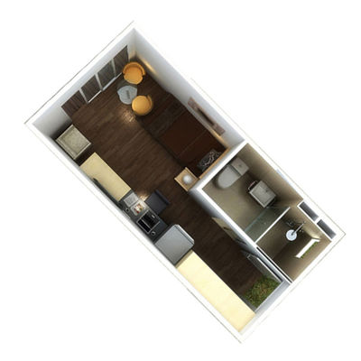 Fully Furnished Prefab 2 Bedroom Container House Luxury Living 20 FT Container Home With Toilet  Prefab Ship Container
