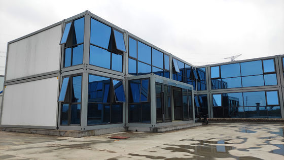 China Low Cost 20ft Luxury Two Story Flat Pack Container House Modular Earthquake Proof Portable Prefab Houses