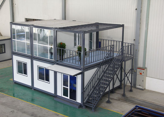 Gray Residential Prefab Container House Comfortable 6000mm * 2438mm * 2891mm