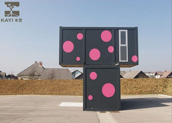 China Non - Combustible Flat Pack Container House , Pink And Black Flat Pack Steel Containers factory