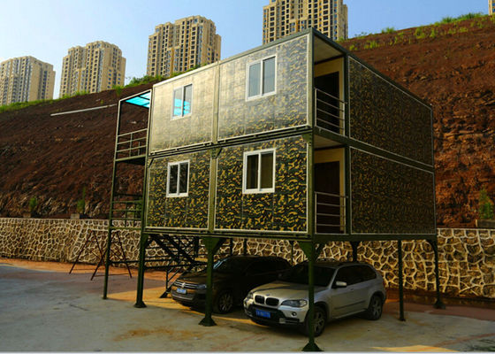 China Army Green Small Container Office Three Layers 2mm PVC Floor Panel With Garage factory