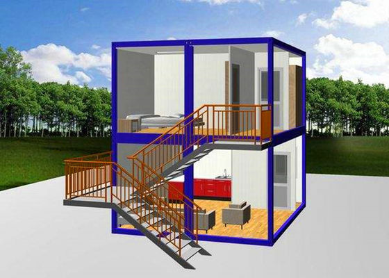 China Steel Door Custom Container House Glass Wall 36W Double Tube Lamp For Tourism factory